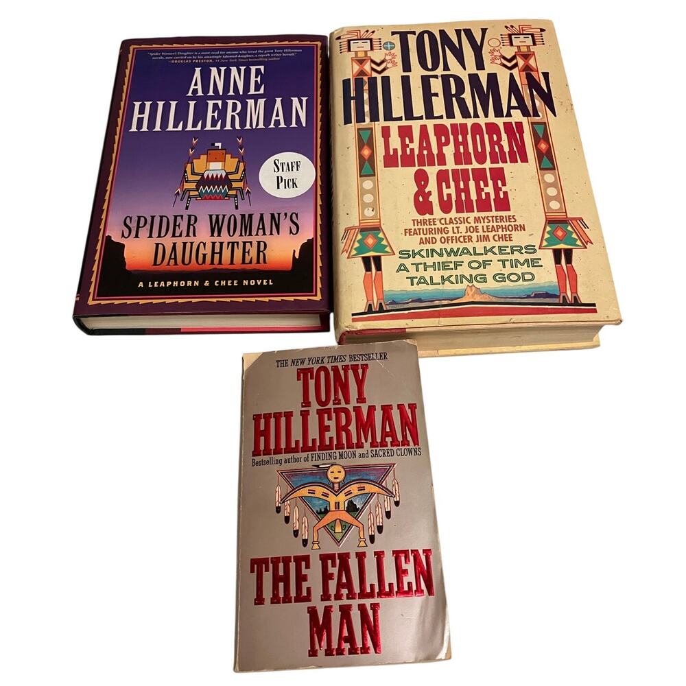 Tony‎ and Anne Hillerman Book Lot of 3; Spider, Fallen Man, Leaphorn and Chee
